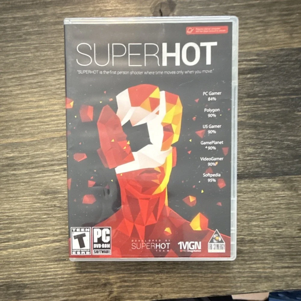 SUPERHOT PC Shooter Game DVD-ROM Manual Online Play T-Teen 2016